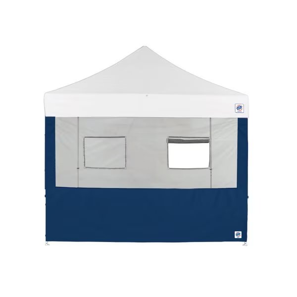 TAA Compliant Food Booth Sidewall with 2 Serving Windows, 10' W x 10' H, Navy Blue, E-Z Up, Mfr#: SW3FB10FXTMC2WNB